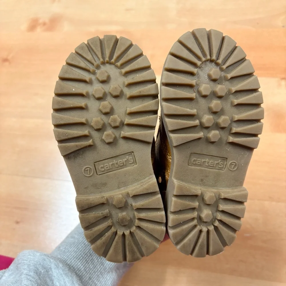 Carters Classic Tan Boston Lace Up Work Boot Toddler 7